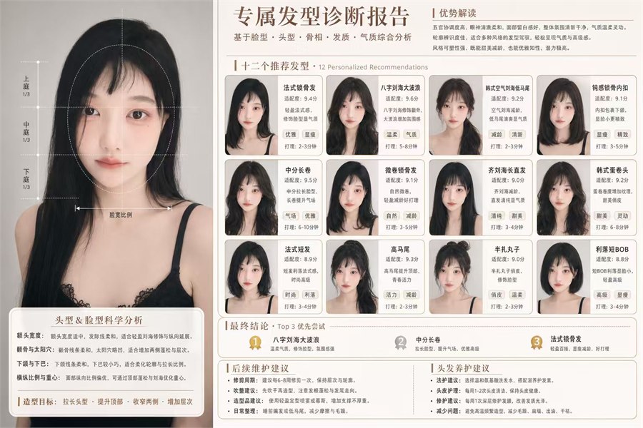 自拍生成的发型与饰品搭配建议示例